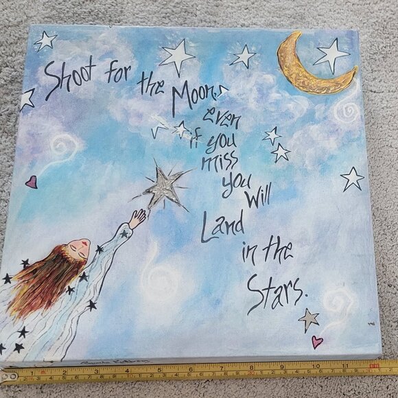 RHONDA KULLBERG Signed Hand Painted Inspirational Quotes Wall Art-Set of 3 - Picture 4 of 14